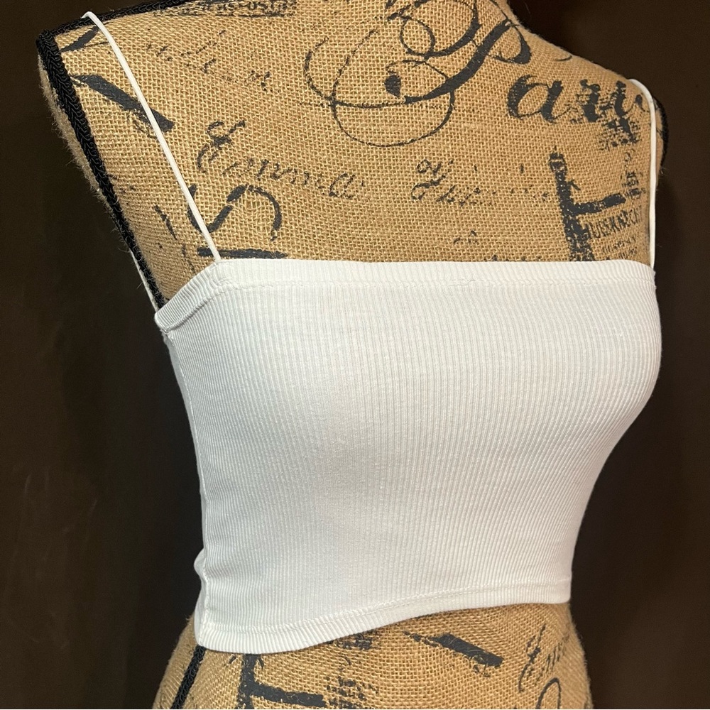 ZARA White Ribbed Women's Top